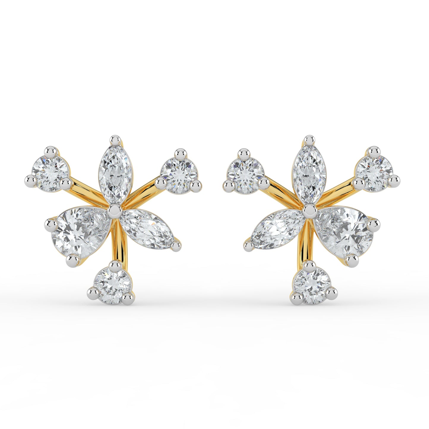 Petal Whirl Diamond Earrings
