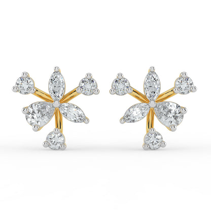 Petal Whirl Diamond Earrings
