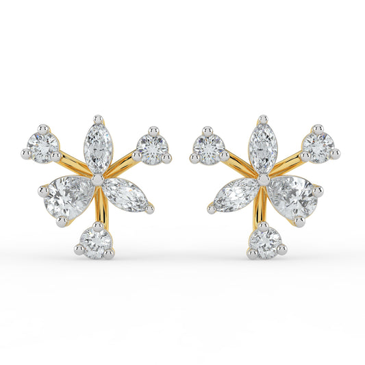 Petal Whirl Diamond Earrings