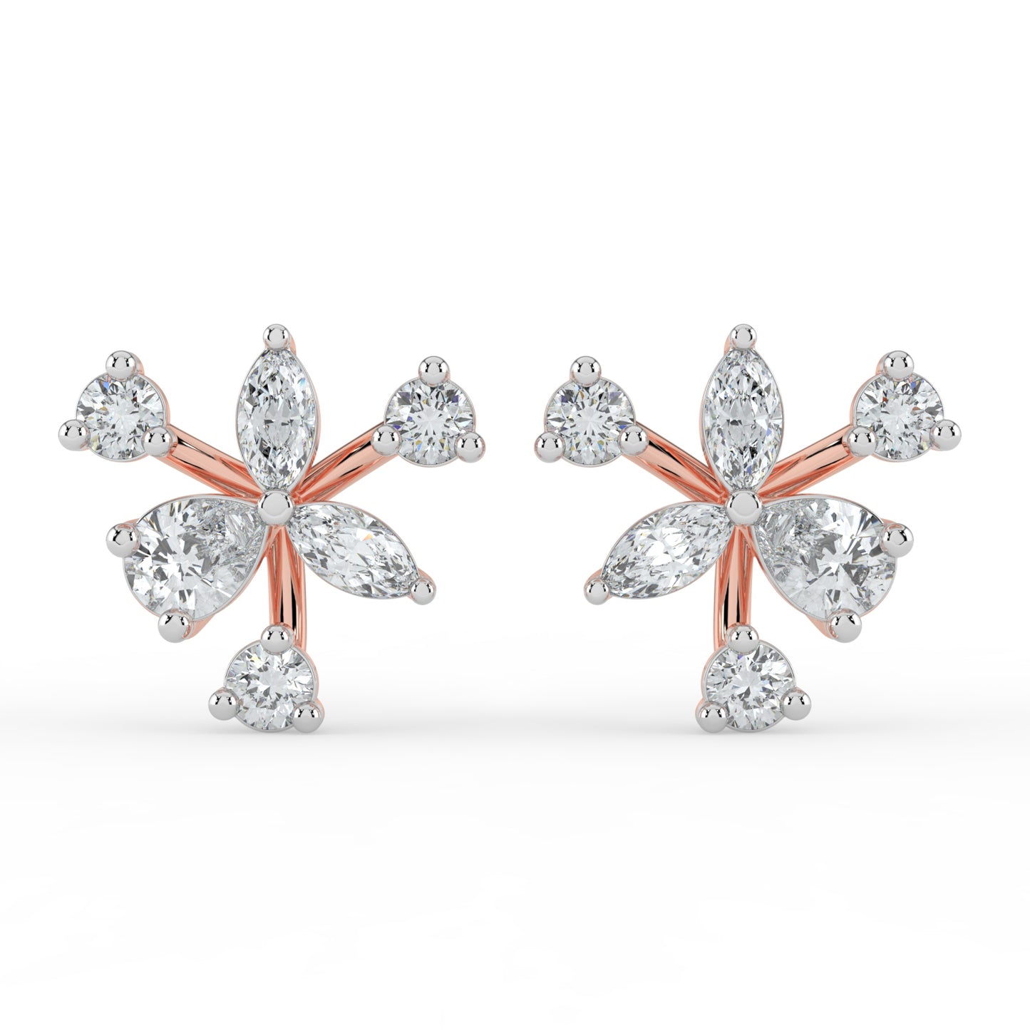 Petal Whirl Diamond Earrings