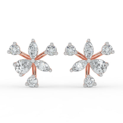 Petal Whirl Diamond Earrings
