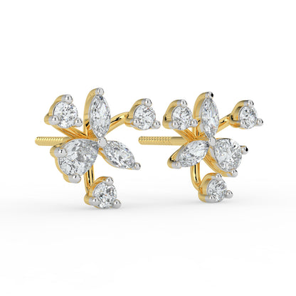 Petal Whirl Diamond Earrings