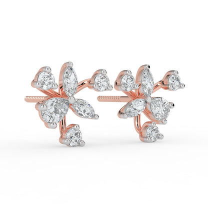 Petal Whirl Diamond Earrings