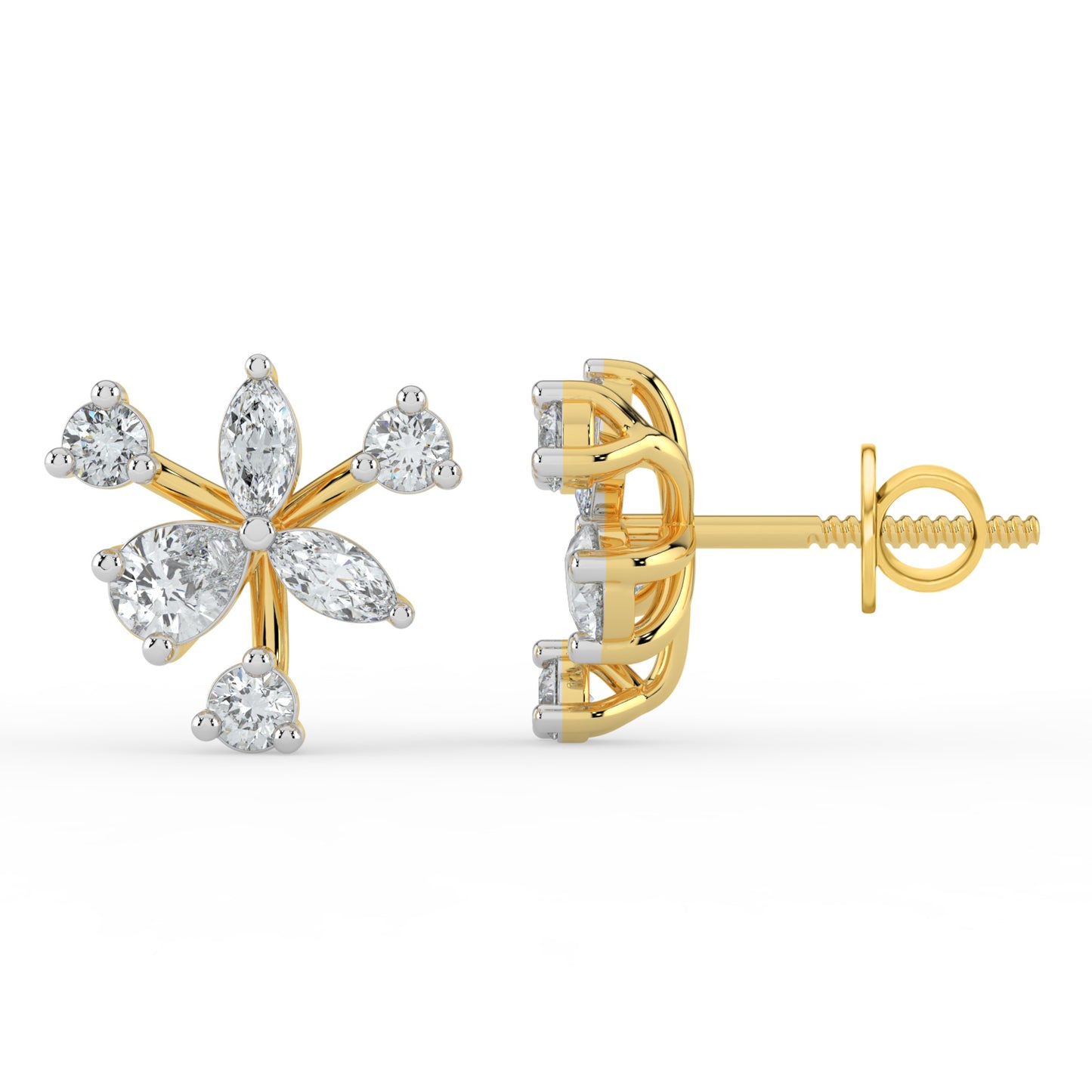Petal Whirl Diamond Earrings