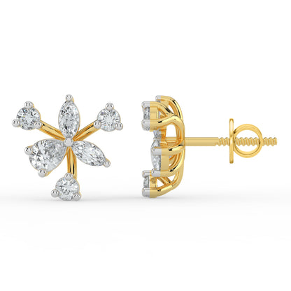 Petal Whirl Diamond Earrings
