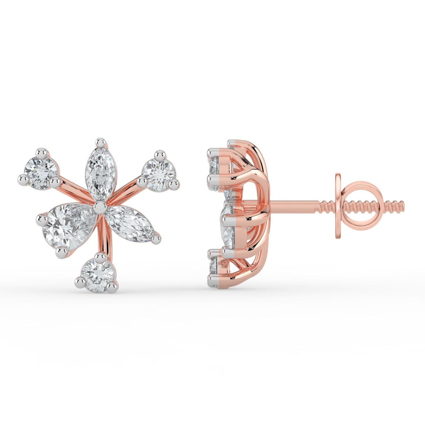 Petal Whirl Diamond Earrings