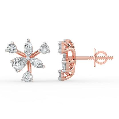 Petal Whirl Diamond Earrings