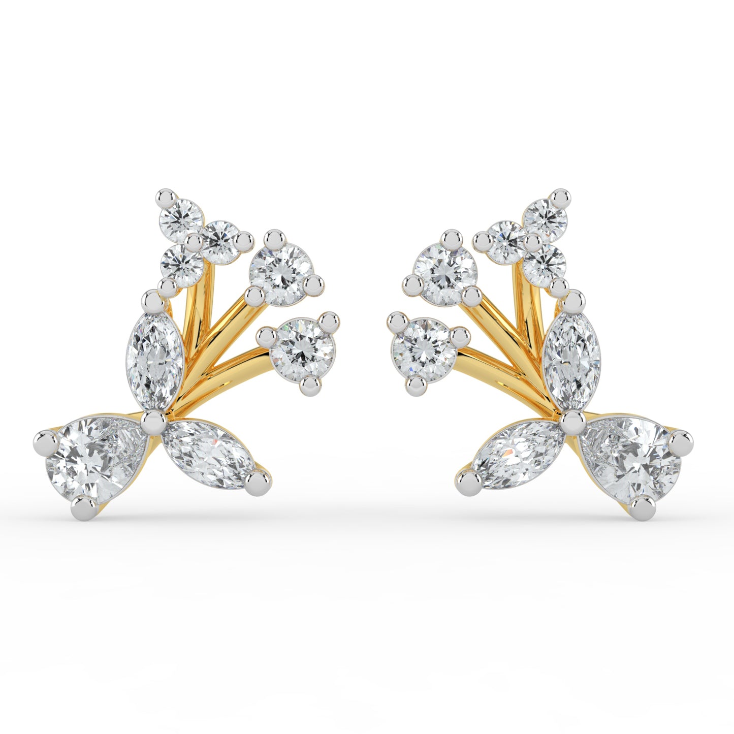Floral Harmony Diamond Earrings