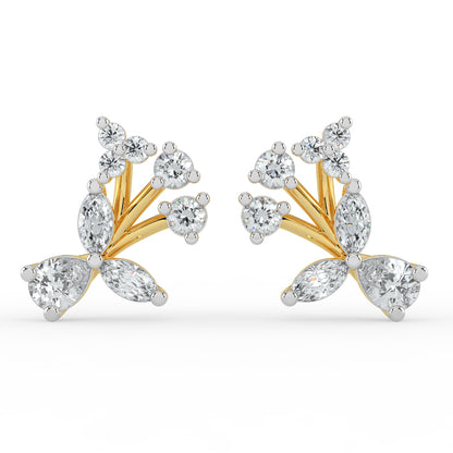 Floral Harmony Diamond Earrings