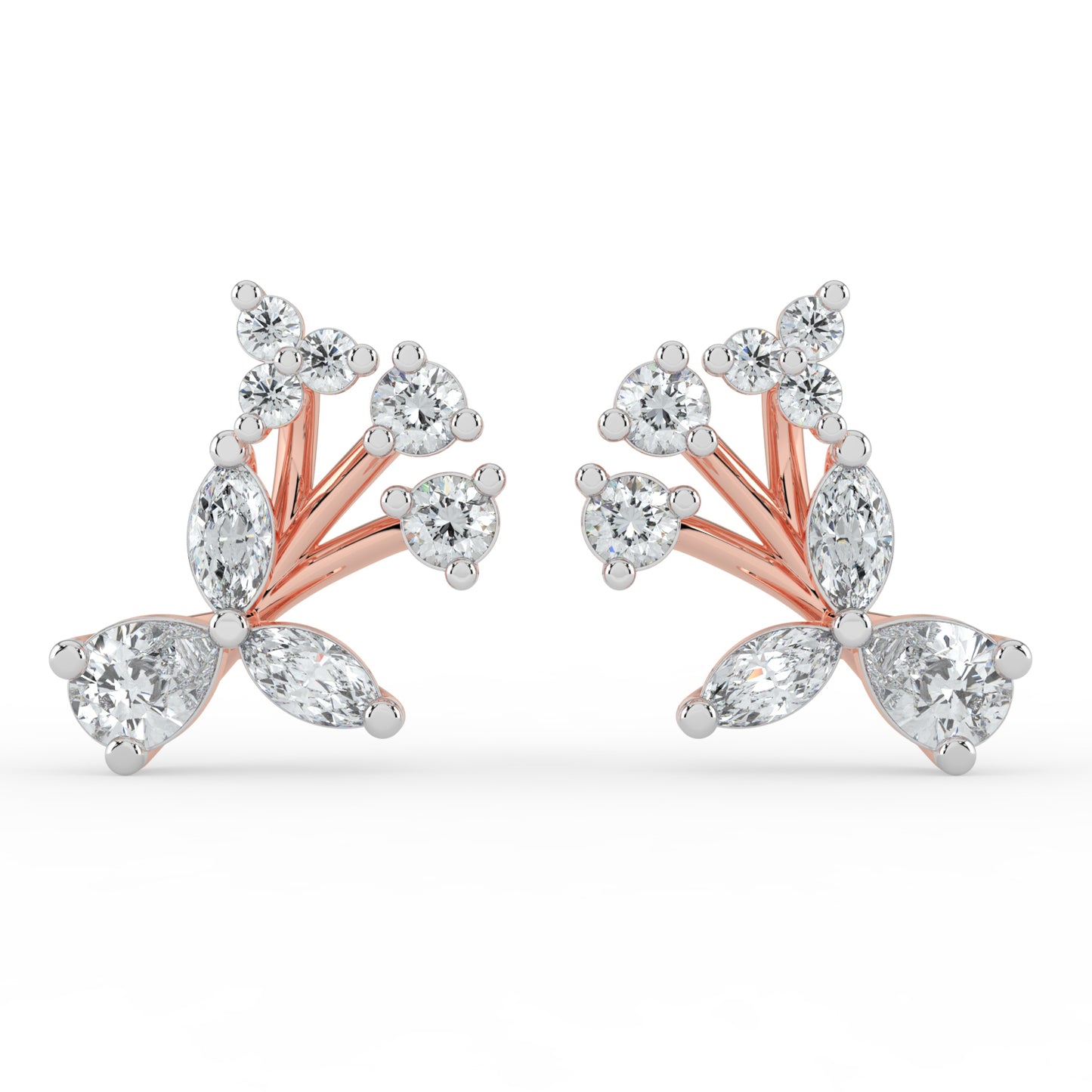 Floral Harmony Diamond Earrings