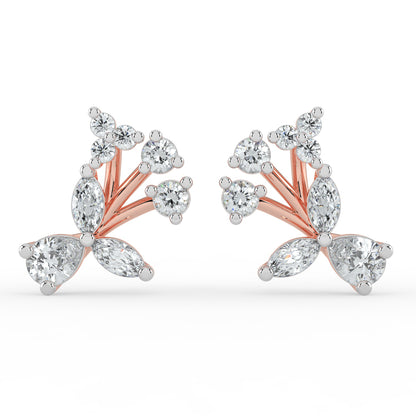 Floral Harmony Diamond Earrings