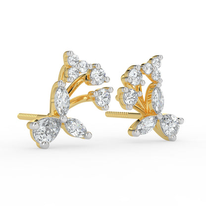 Floral Harmony Diamond Earrings