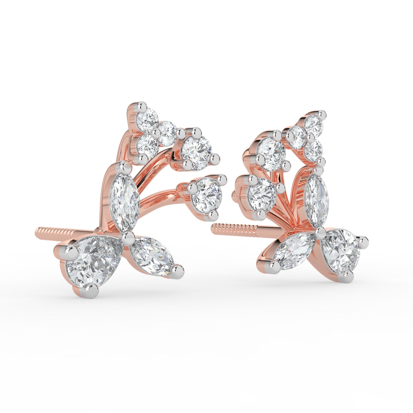Floral Harmony Diamond Earrings