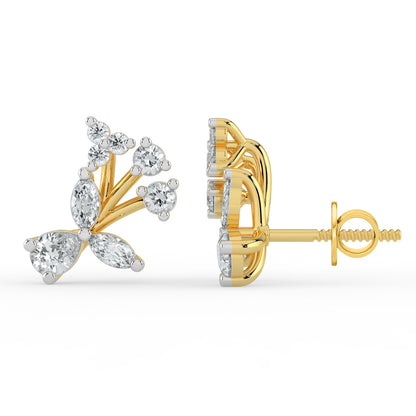 Floral Harmony Diamond Earrings