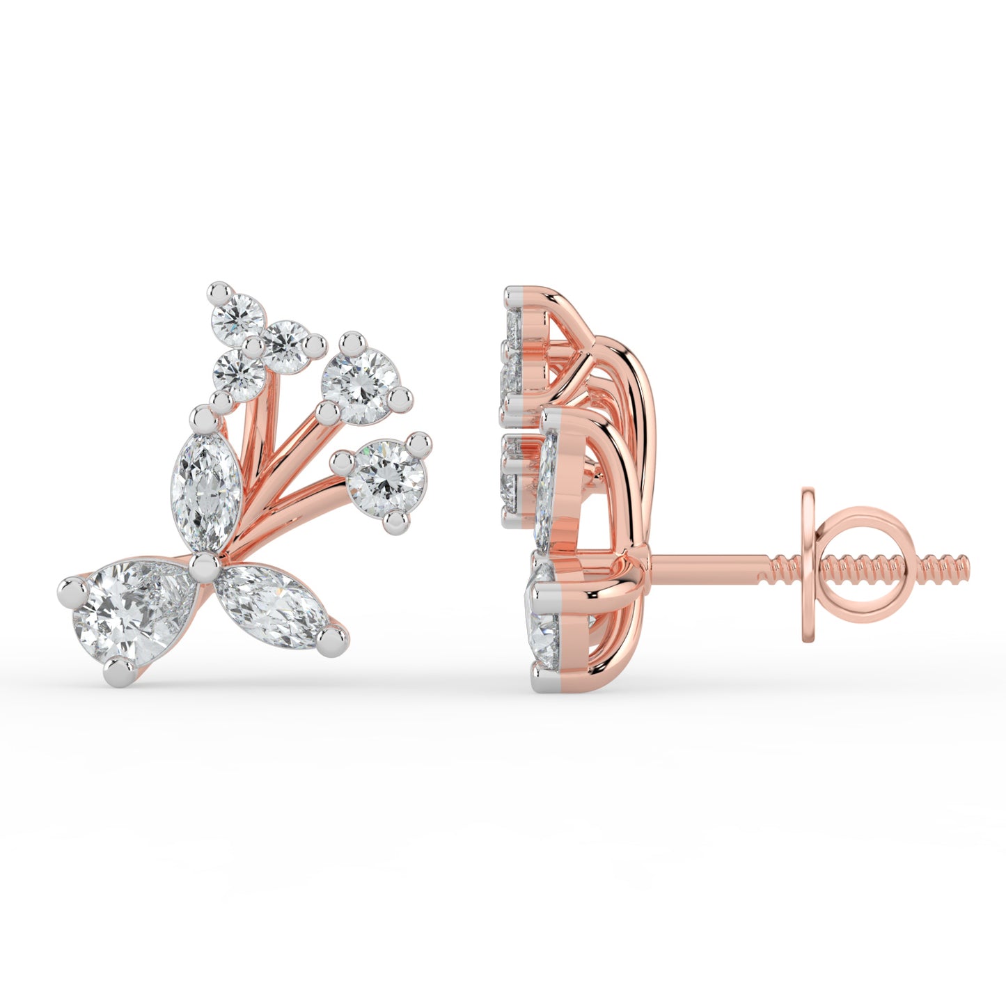 Floral Harmony Diamond Earrings
