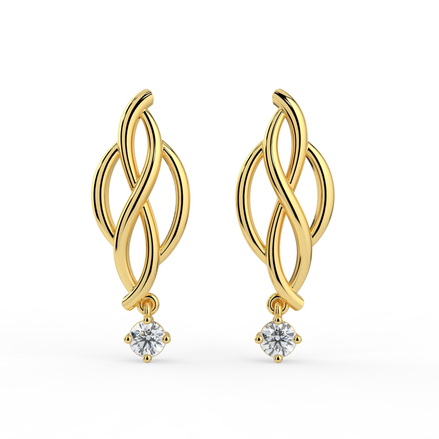 Ethereal Essence Solitaire Diamond Earrings