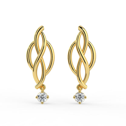 Ethereal Essence Solitaire Diamond Earrings