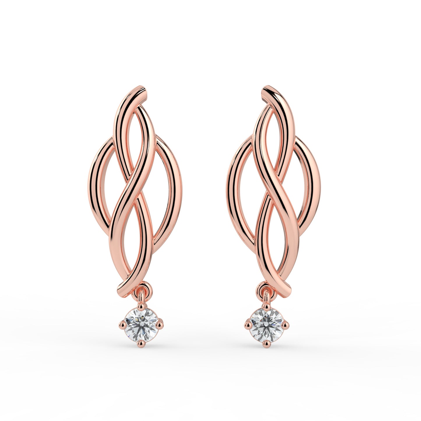 Ethereal Essence Solitaire Diamond Earrings
