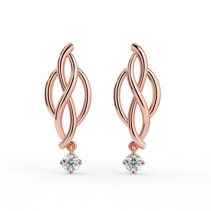 Ethereal Essence Solitaire Diamond Earrings