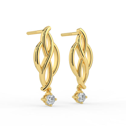 Ethereal Essence Solitaire Diamond Earrings