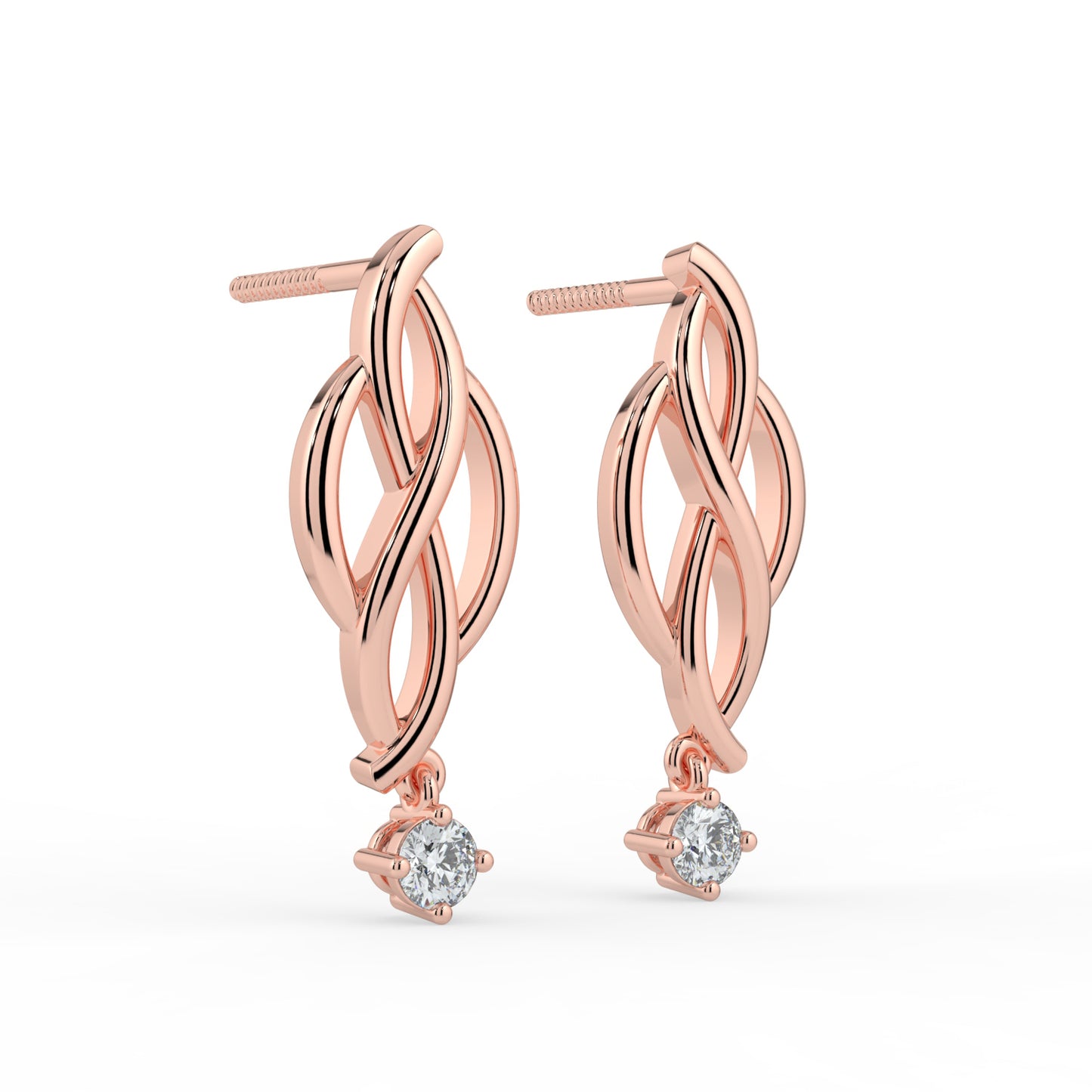 Ethereal Essence Solitaire Diamond Earrings