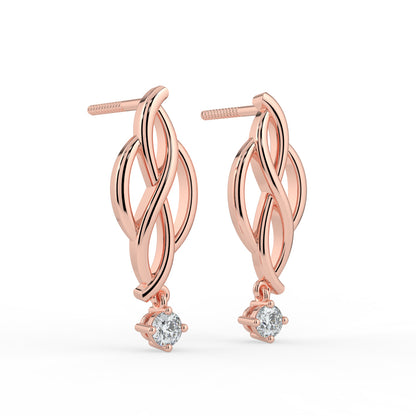 Ethereal Essence Solitaire Diamond Earrings