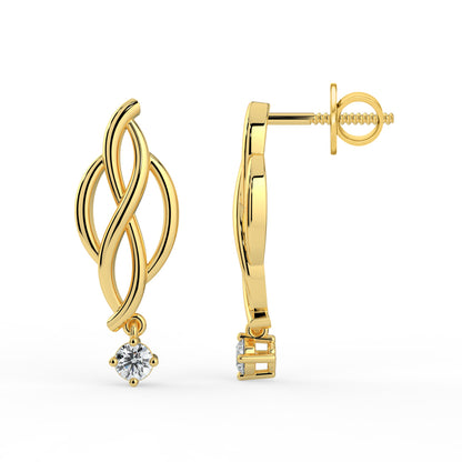 Ethereal Essence Solitaire Diamond Earrings