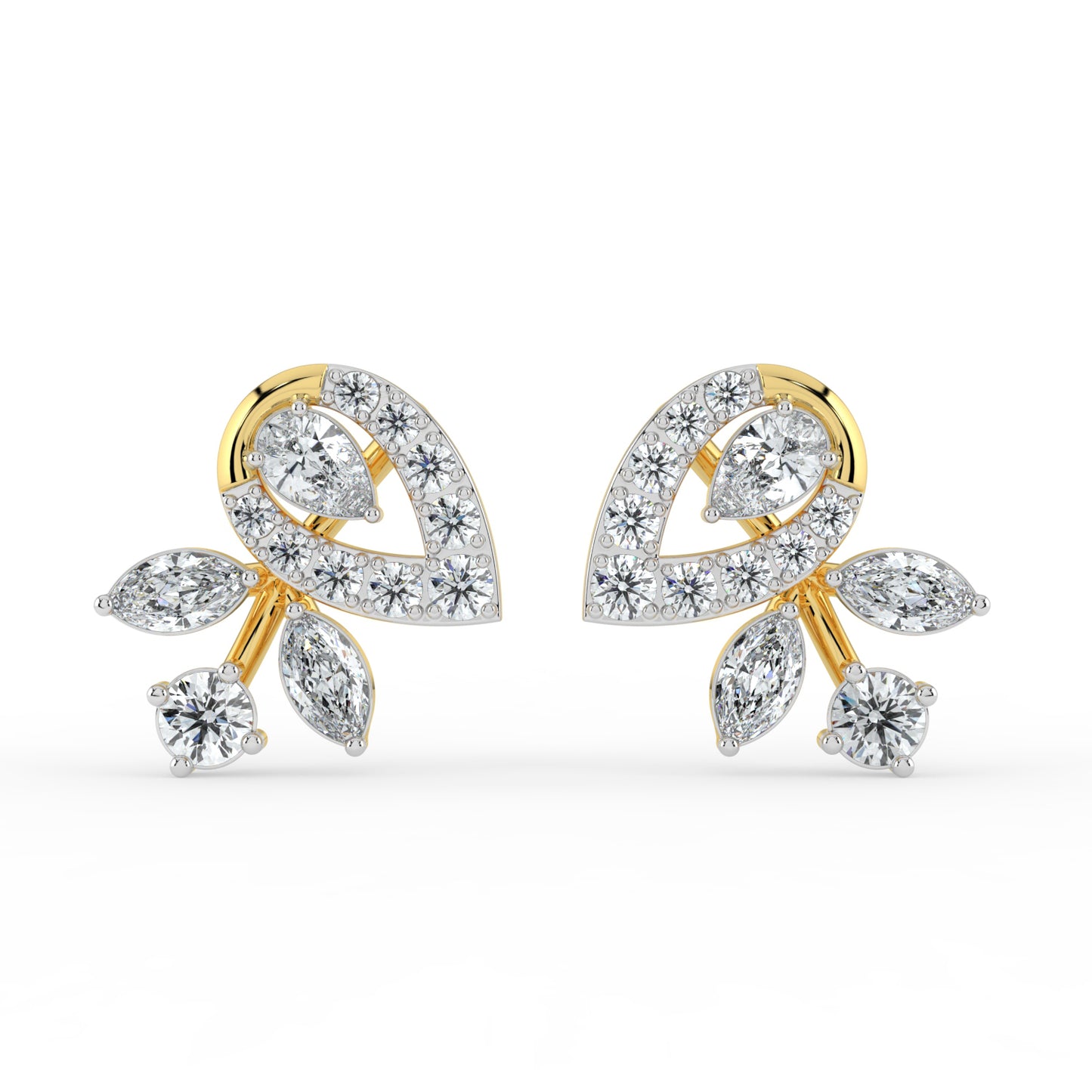 Cascade Petal Diamond Earrings