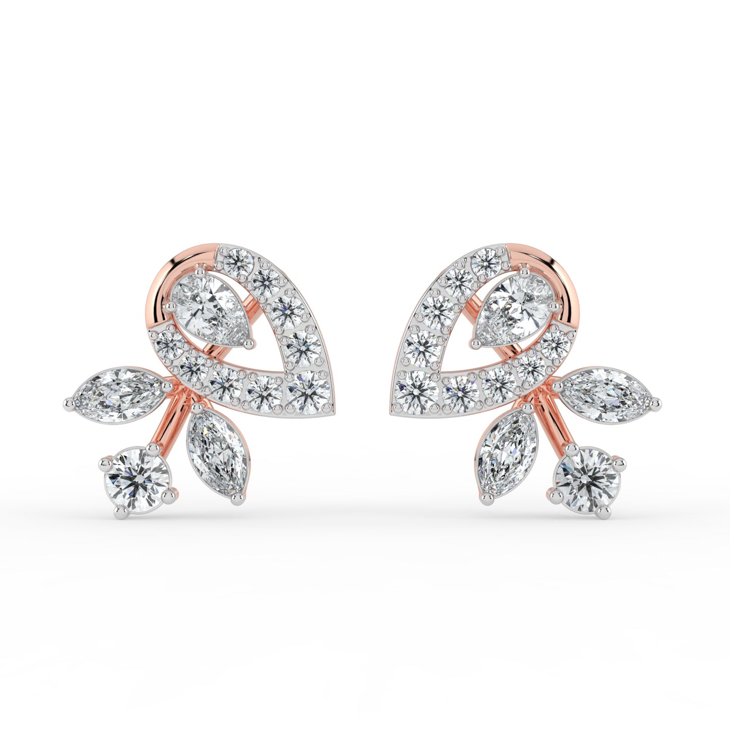 Cascade Petal Diamond Earrings