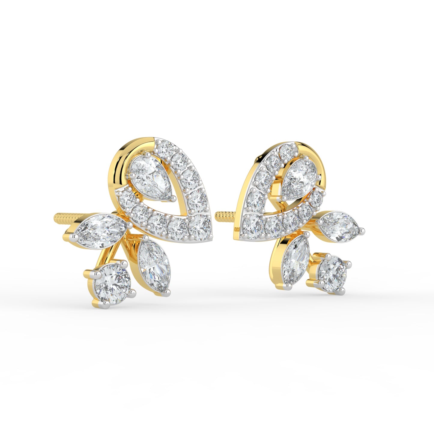 Cascade Petal Diamond Earrings