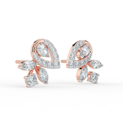 Cascade Petal Diamond Earrings