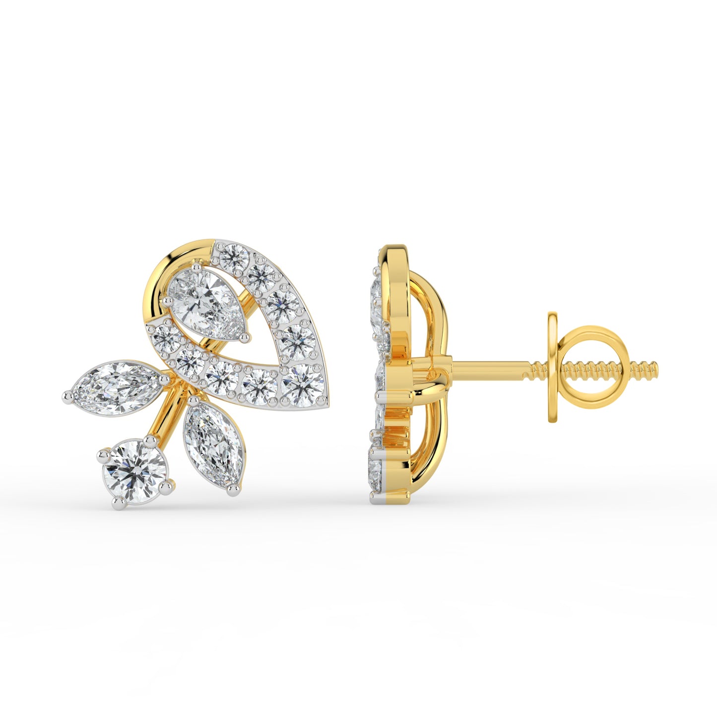 Cascade Petal Diamond Earrings
