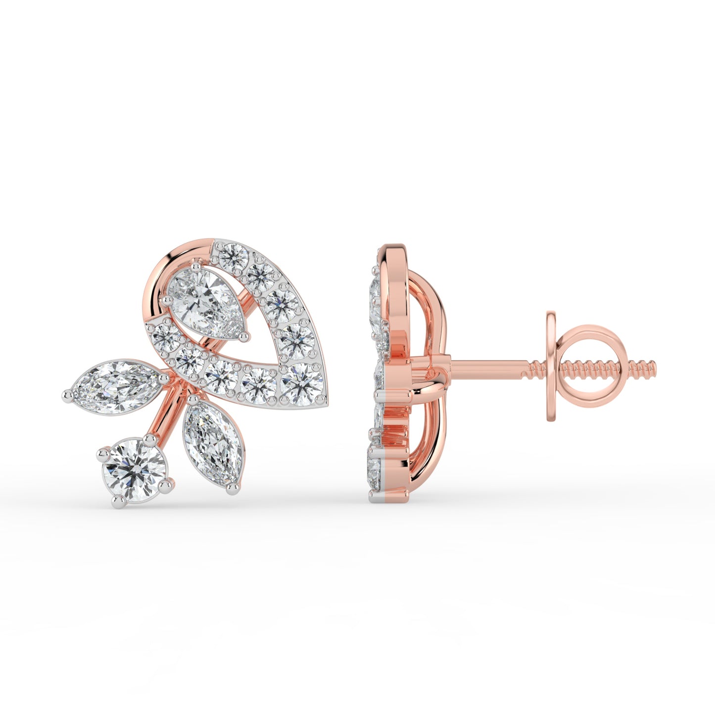 Cascade Petal Diamond Earrings