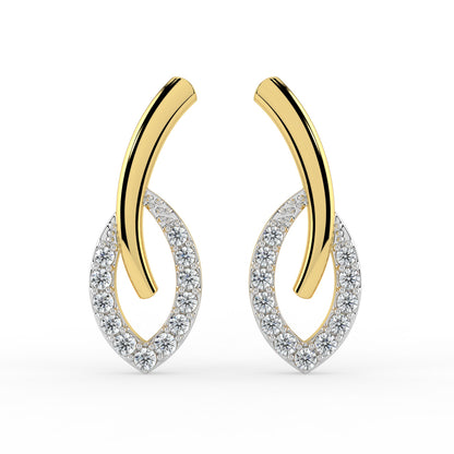 Leafy Luster Diamond Earrings