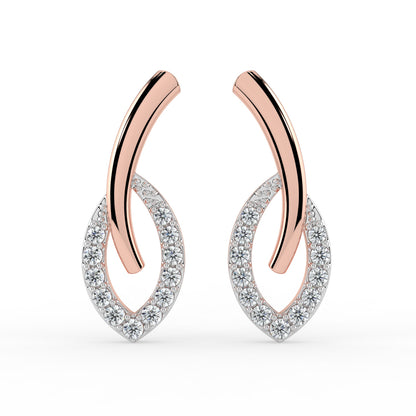 Leafy Luster Diamond Earrings
