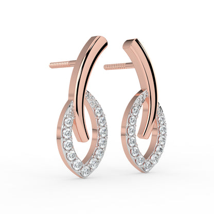 Leafy Luster Diamond Earrings