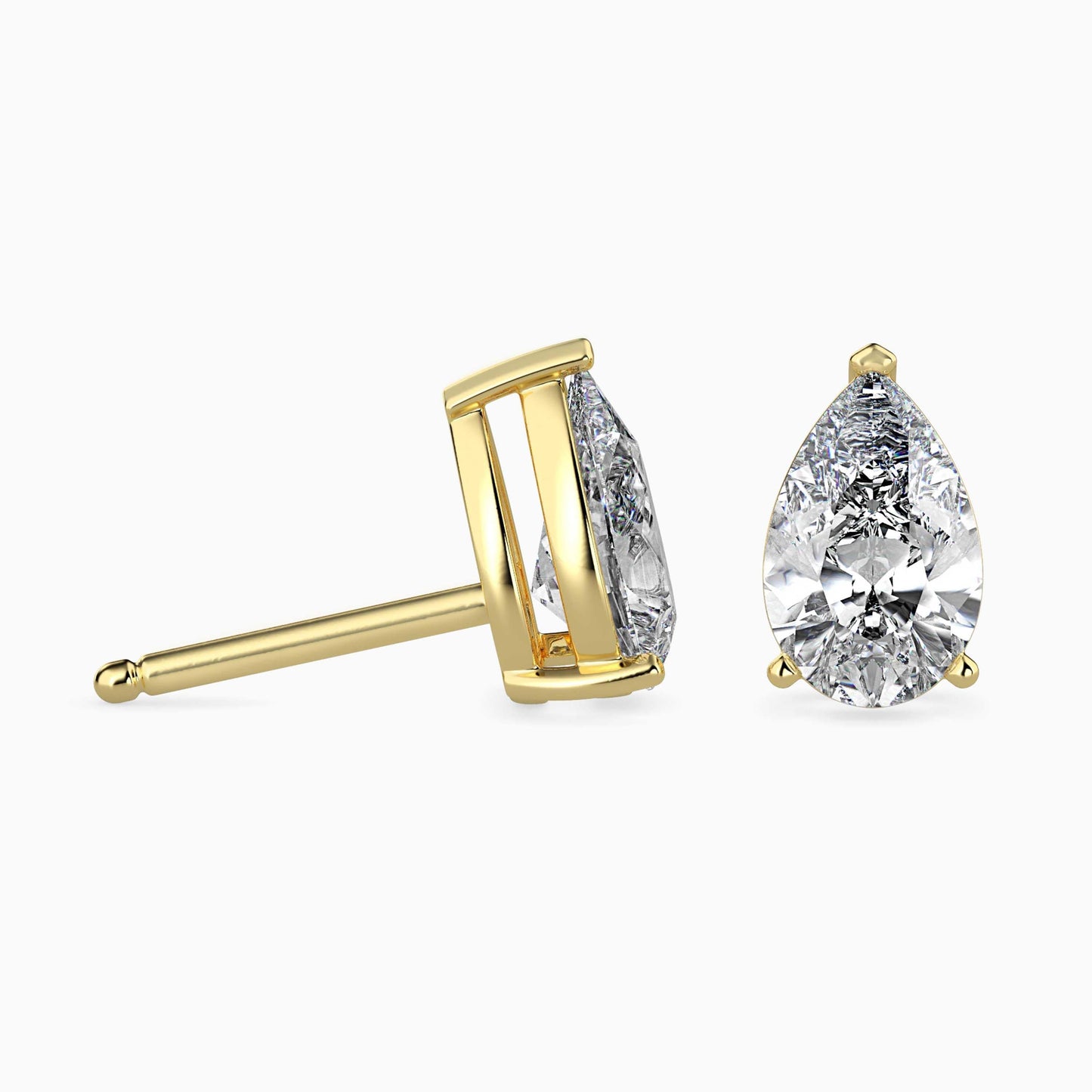 50 Cent Pear Solitaire Studs