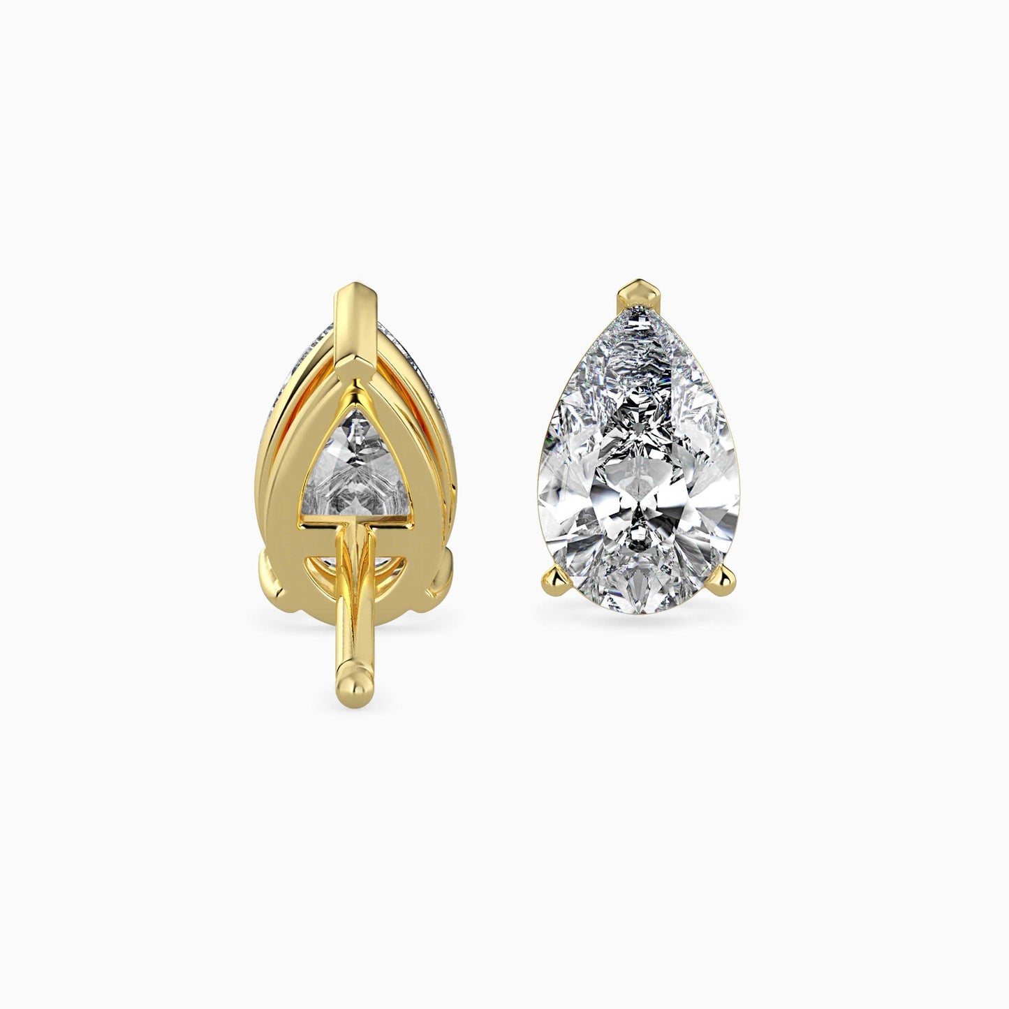 50 Cent Pear Solitaire Studs