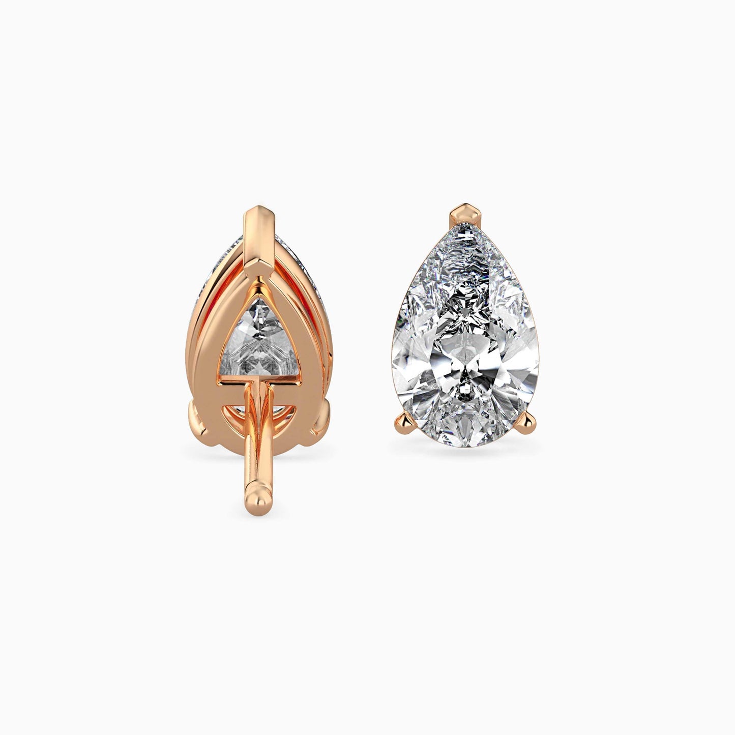 50 Cent Pear Solitaire Studs