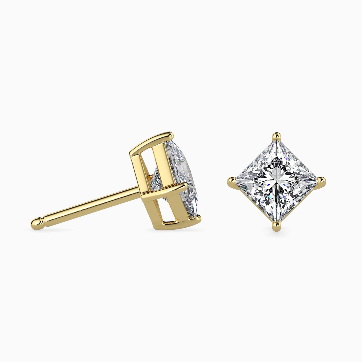 50 Cent Princess Solitaire Studs