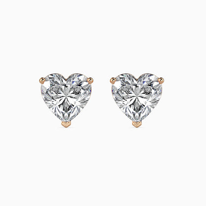 50 Cent Heart Solitaire Studs