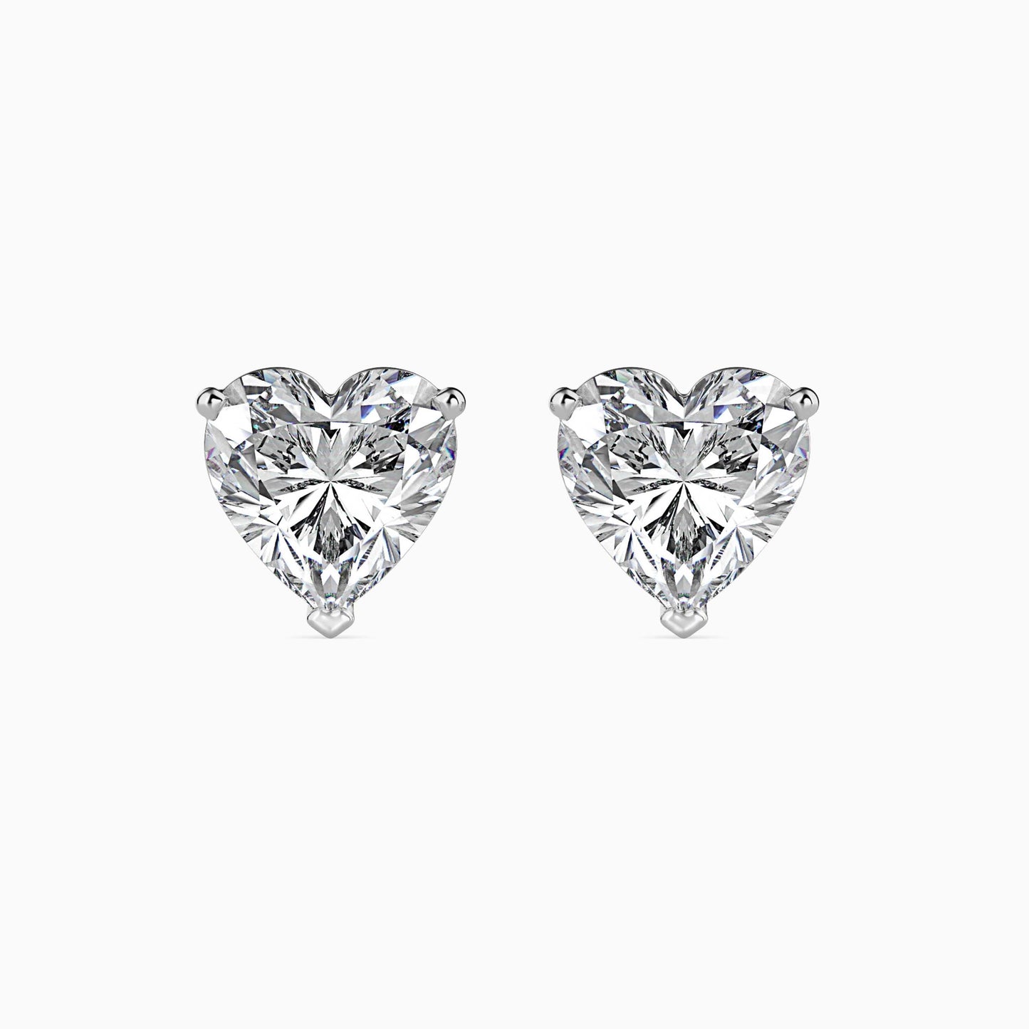 50 Cent Heart Solitaire Studs