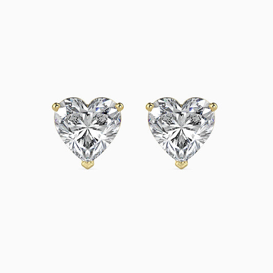 50 Cent Heart Solitaire Studs