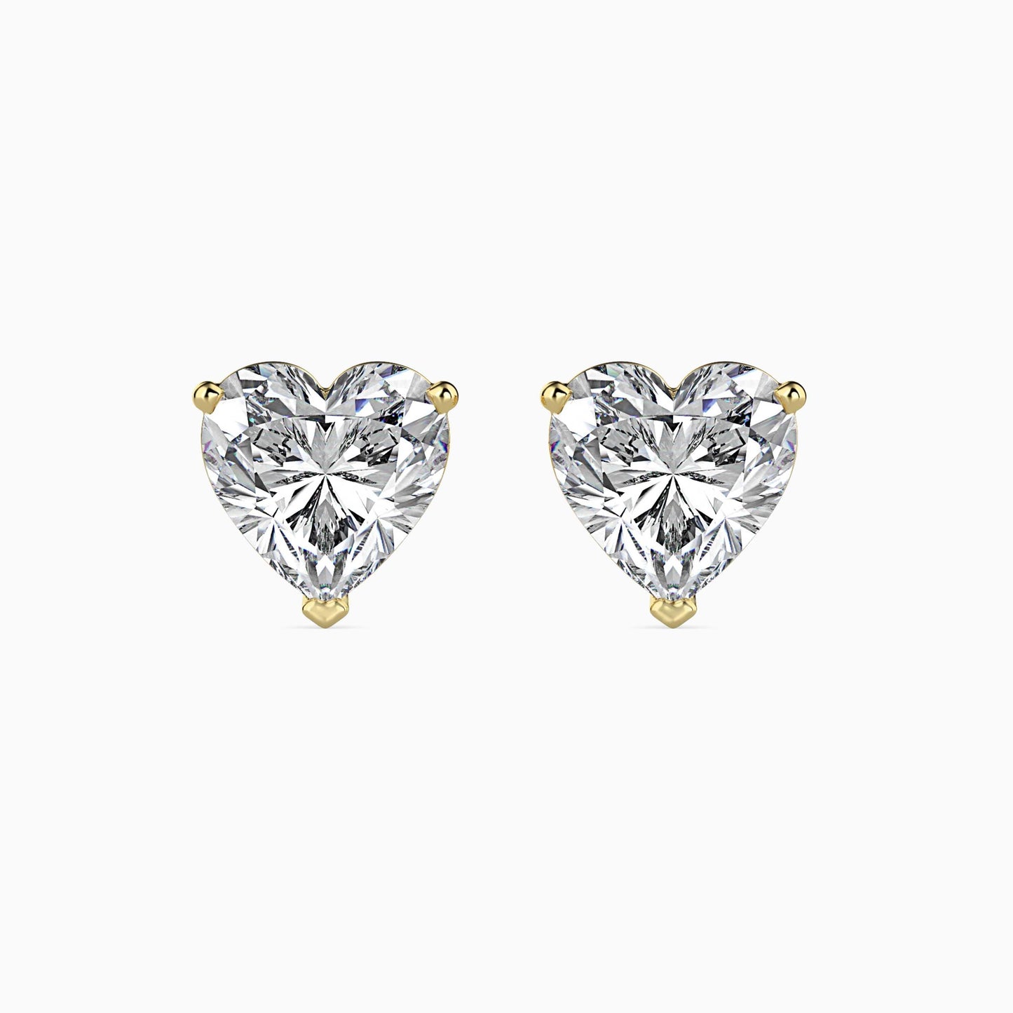 50 Cent Heart Solitaire Studs