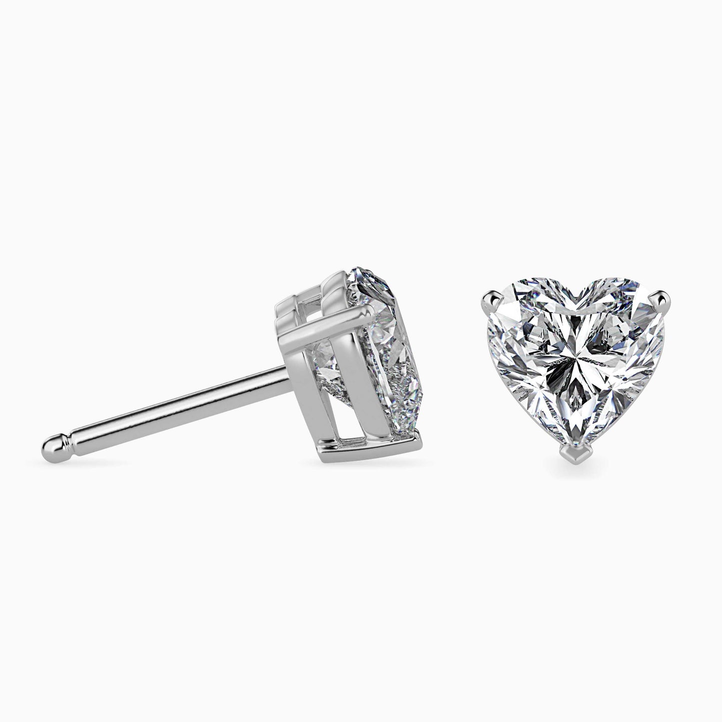 50 Cent Heart Solitaire Studs