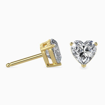 50 Cent Heart Solitaire Studs