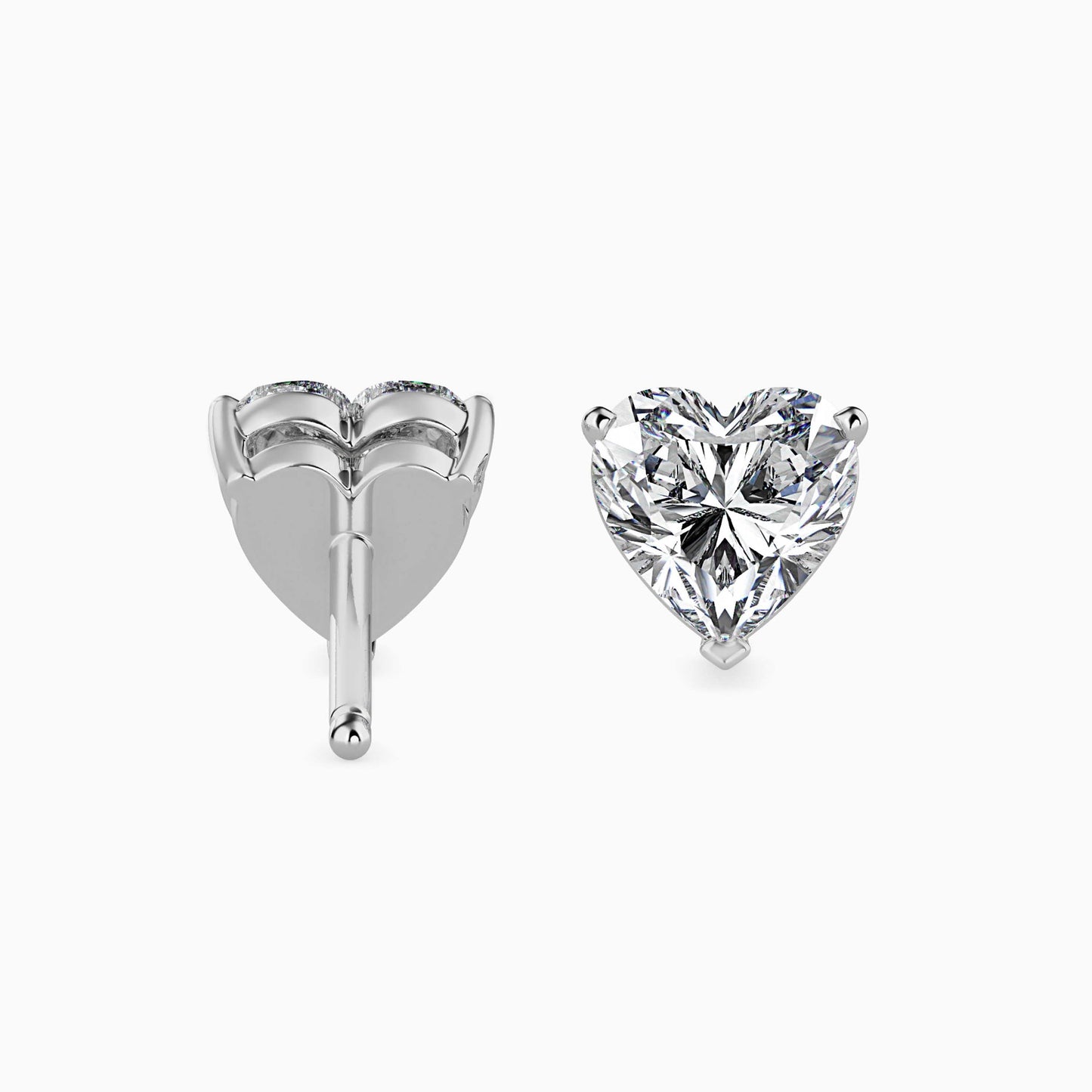 50 Cent Heart Solitaire Studs