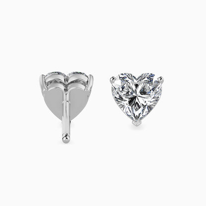 50 Cent Heart Solitaire Studs