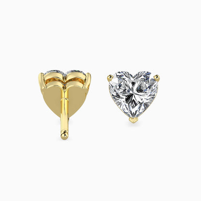 50 Cent Heart Solitaire Studs