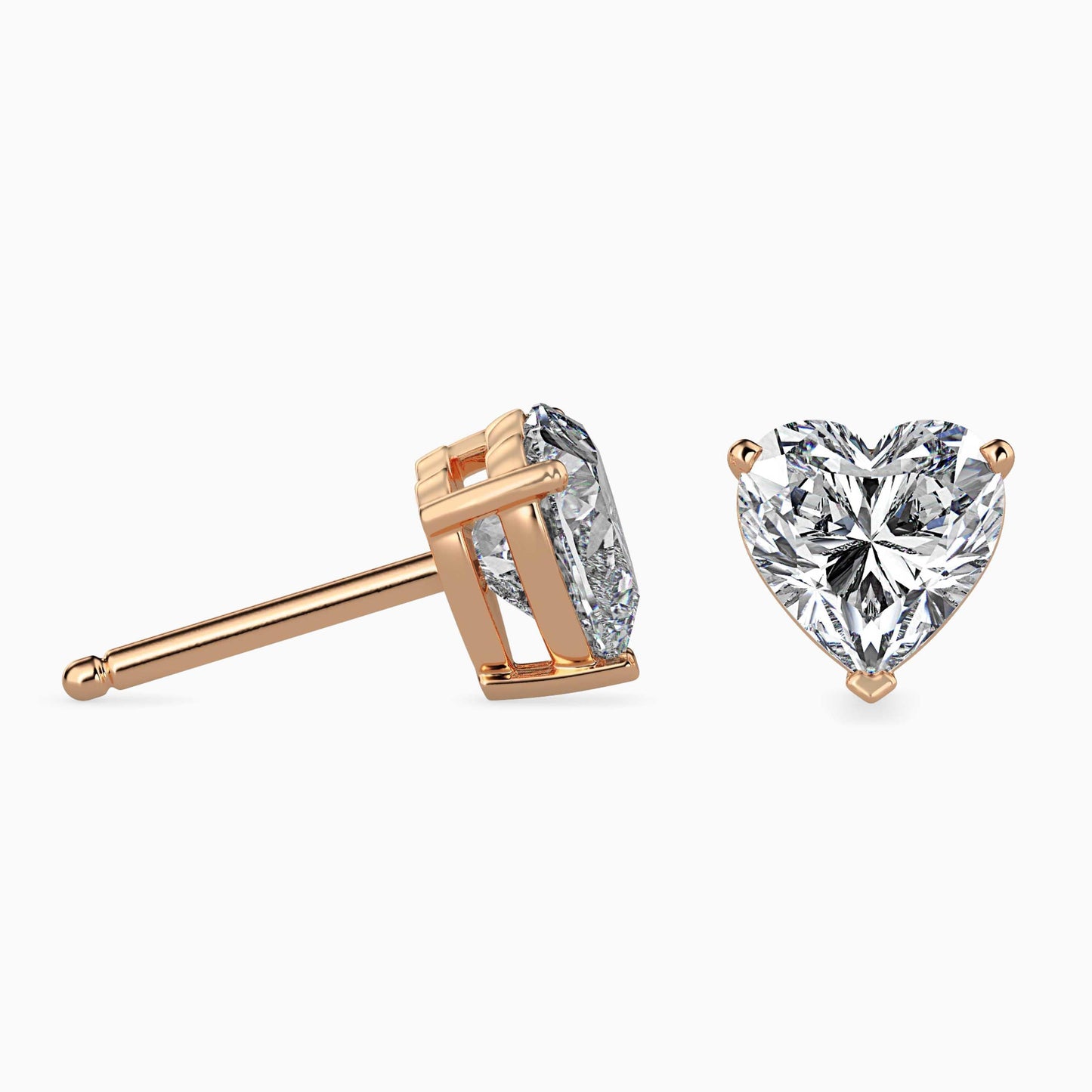 50 Cent Heart Solitaire Studs
